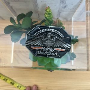 1990 Vintage Harley Davidson Motorcycles HD Eagle Head Pewter Belt Buckle